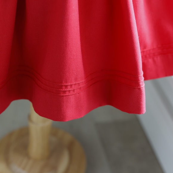 Girls Red Smocked Dress Hand- Embroidery Luli & Me Short Sleeve - Picture 6 of 10